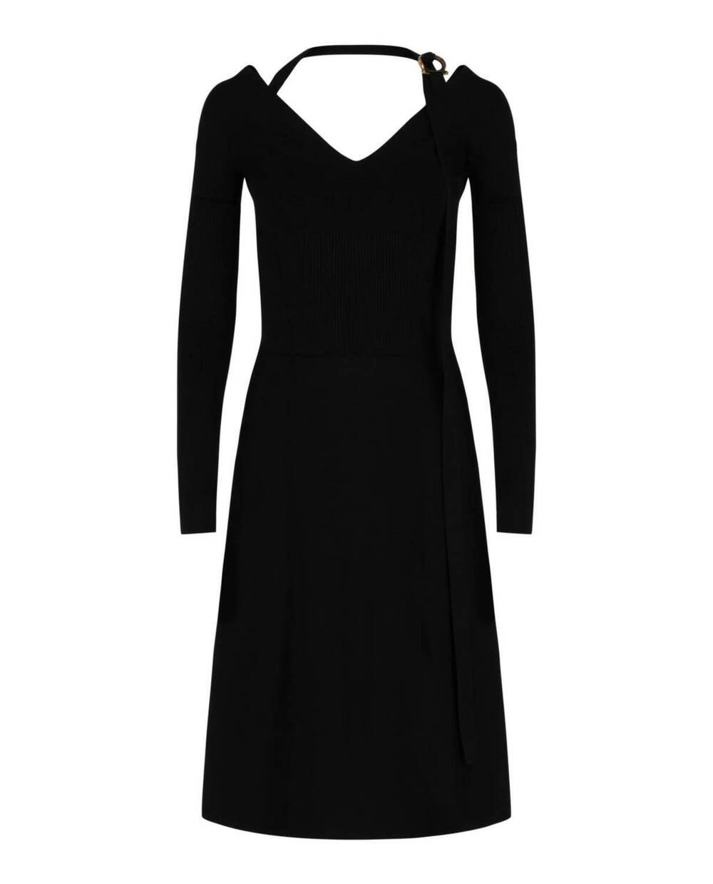 NEW SALVATORE FERRAGAMO women's halter strap dress in black